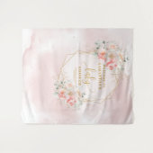 Tenture Booth photo pour une baby shower rose gold et rose (Devant (Horizontal))