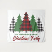 Tenture Booth photo Red Plaid Christmas Trees Party (Devant (Horizontal))