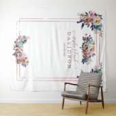 Tenture Booth photo Rose en or bleu foncé (En situation (horizontale))