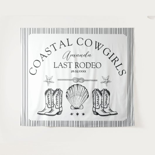 Tenture Boots de la cow-girl côtière Western Bachelorette  (Devant (Horizontal))
