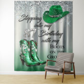 Tenture Boots on the Ground birthday backdrop (En situation)