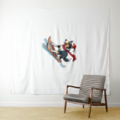 Tenture Bordure Collie Snowboardeur chien (En situation (horizontale))