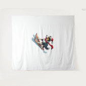 Tenture Bordure Collie Snowboardeur chien (Devant (Horizontal))