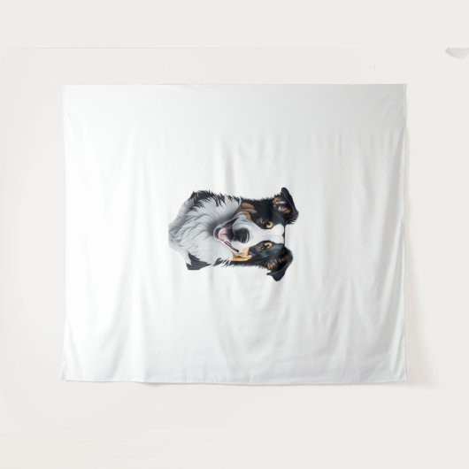 Tenture Bordure face Collie (Devant (Horizontal))