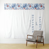 Tenture Bordure Florale Bleue Élégante (En situation (horizontale))