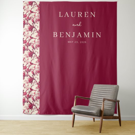 Tenture Bordure Florale Marron Élégante (En situation)
