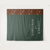 Tenture Bordure Florale Verte Élégante (Devant (Horizontal))