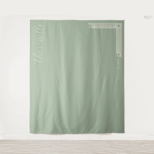 Tenture Bordure géométrique Serene Sage (Devant)