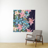 Tenture Bordure horizontale florale. Lys et delphiniums, (En situation (horizontale))