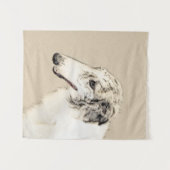 Tenture Borzoi (Argent Brindle) Peinture Chien Art origina (Devant (Horizontal))