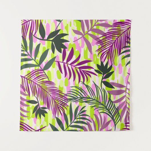 Tenture Botanical seamless pattern mixed with geometric sh (Devant)