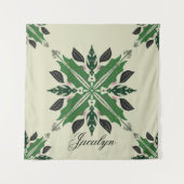 Tenture Botanique plante verte Boho vert Mandala Nom (Devant)