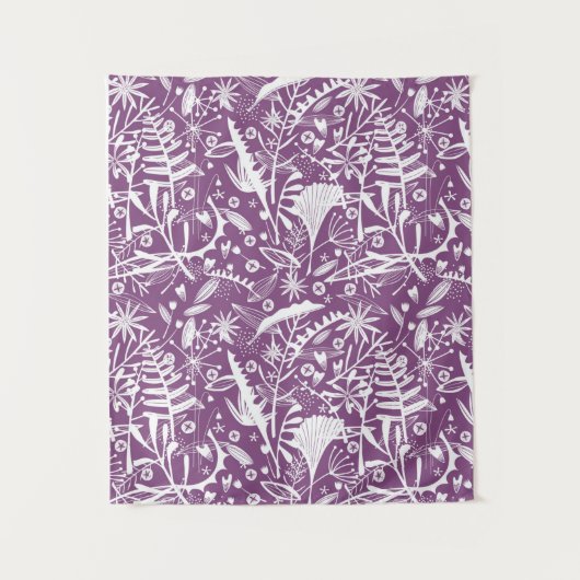 Tenture Botanique violet moderne (Devant)