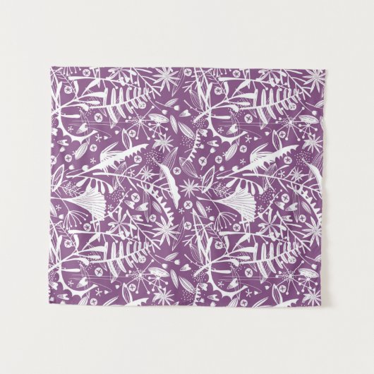 Tenture Botanique violet moderne (Devant (Horizontal))