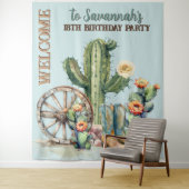 Tenture Bottes de cactus bleu turquoise Accueil (En situation)