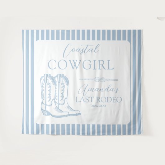 Tenture Bottes de cowgirl côtière, fête de bachelorette oc (Devant (Horizontal))