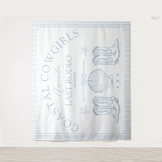 Tenture Bottes de cowgirl côtière, fête de bachelorette we (Devant)