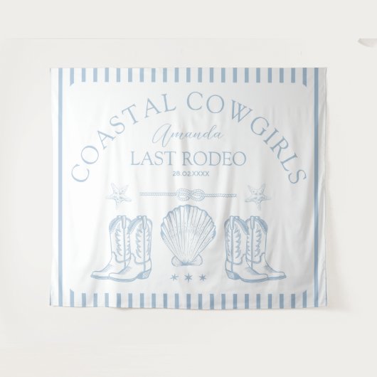 Tenture Bottes de cowgirl côtière, fête de bachelorette we (Devant (Horizontal))