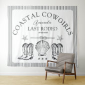 Tenture Bottes de cowgirl côtière, fête de bachelorette we (En situation (horizontale))