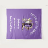 Tenture Bottes de cowgirl occidentales florales violettes (Devant (Horizontal))