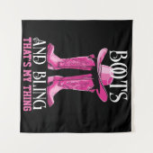 Tenture Bottes roses et bling c'est mon truc (Devant (Horizontal))