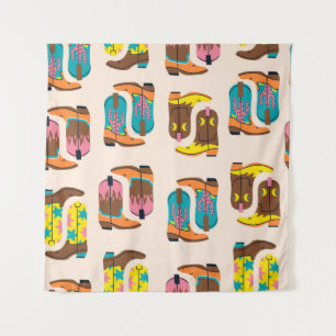 Tenture Bottes Wild West Cowboy : Motif de concept de mode