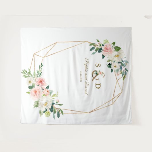 Tenture Bouche photo monogramme en or flush (Devant (Horizontal))