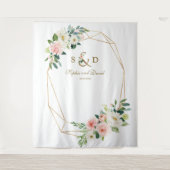Tenture Bouche photo monogramme en or flush (Devant)