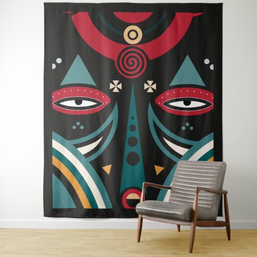 Tenture Bouclier guerrier massaï (En situation)