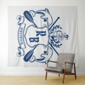 Tenture Bouclier nautique de laurier d'avirons d'Ancre de (En situation (horizontale))