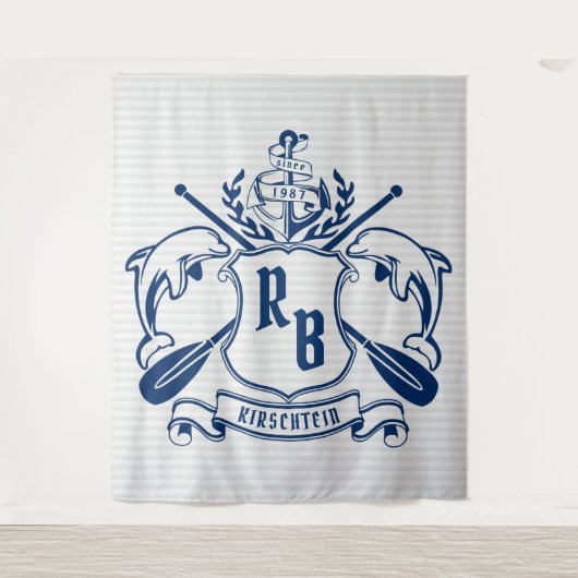 Tenture Bouclier nautique de laurier d'avirons d'Ancre de (Devant)