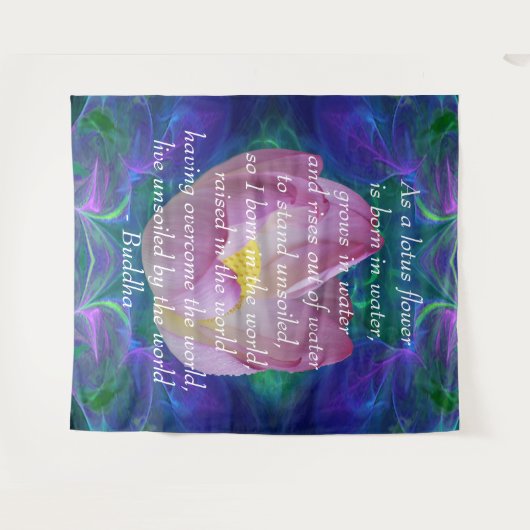 Tenture Bouddha citation Lotus flower (Devant (Horizontal))