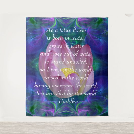 Tenture Bouddha citation Lotus flower (Devant)
