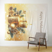 Tenture Bougies d'or Noël (En situation (horizontale))