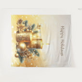 Tenture Bougies d'or Noël (Devant (Horizontal))