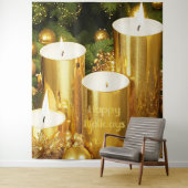 Tenture Bougies d'or Noël (En situation)