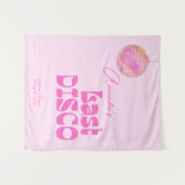 Tenture Boule Disco Bachelorama photo fond rose (Devant (Horizontal))