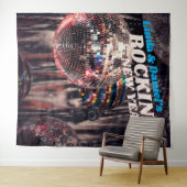 Tenture Boule disco nouvel an rétro | Fond de fête (En situation (horizontale))