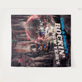 Tenture Boule disco nouvel an rétro | Fond de fête (Devant (Horizontal))