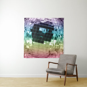 Tenture Boule disco rétro arc-en-ciel Glam #1 #rétro #mur