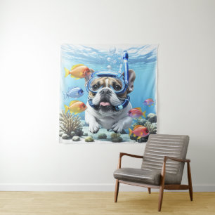Tenture Bouledogue français en vacances Bouledogue Françai