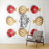 Tenture Boules de décoration de Noël en arrière-plan Joyeu (En situation (horizontale))