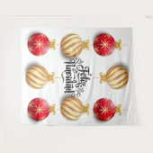 Tenture Boules de décoration de Noël en arrière-plan Joyeu (Devant (Horizontal))