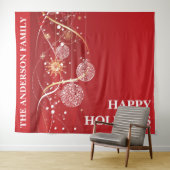 Tenture Boules de sapin de Noël voeux d'entreprise moderne (En situation (horizontale))