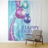 Tenture Boules roses violettes flocon de neige voeux de No (En situation)