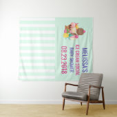 Tenture Boulettes de crème glacée avec Baby shower d'arros (En situation (horizontale))