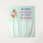 Tenture Boulettes de crème glacée avec Baby shower d'arros (Devant)