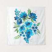 Tenture Bouquet d'aquarelle dans les couleurs bleu clair, (Devant (Horizontal))