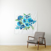 Tenture Bouquet d'aquarelle dans les couleurs bleu clair, (En situation)