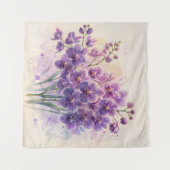 Tenture Bouquet d'aquarelle d'orchidées violettes (Devant (Horizontal))